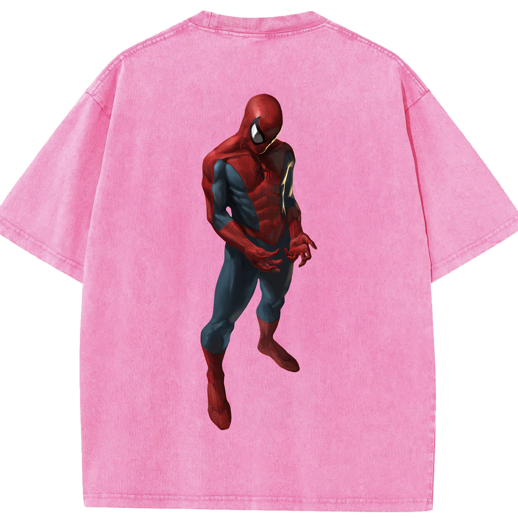 （画像用） Spider Man スパイダーマン 綿100% ヴィンテージ風 半袖Tシャツ（背面プリント）